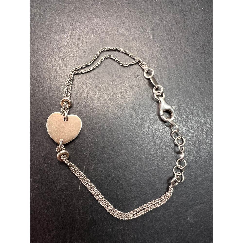 Vintage Dyadema sterling silver two toned heart charm multi chain bracelet